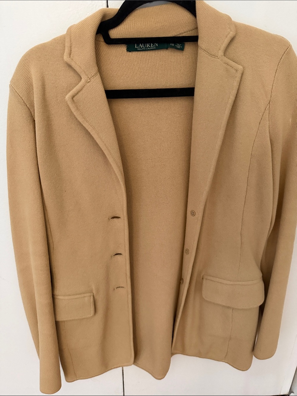 Lauren Ralph Lauren Tan Knit Blazer Jacket
